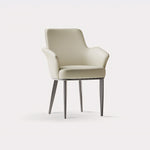 Load image into Gallery viewer, Modern Faux Leather Dining Chair with Curved Armrests and Metal Legs 1 Piece
