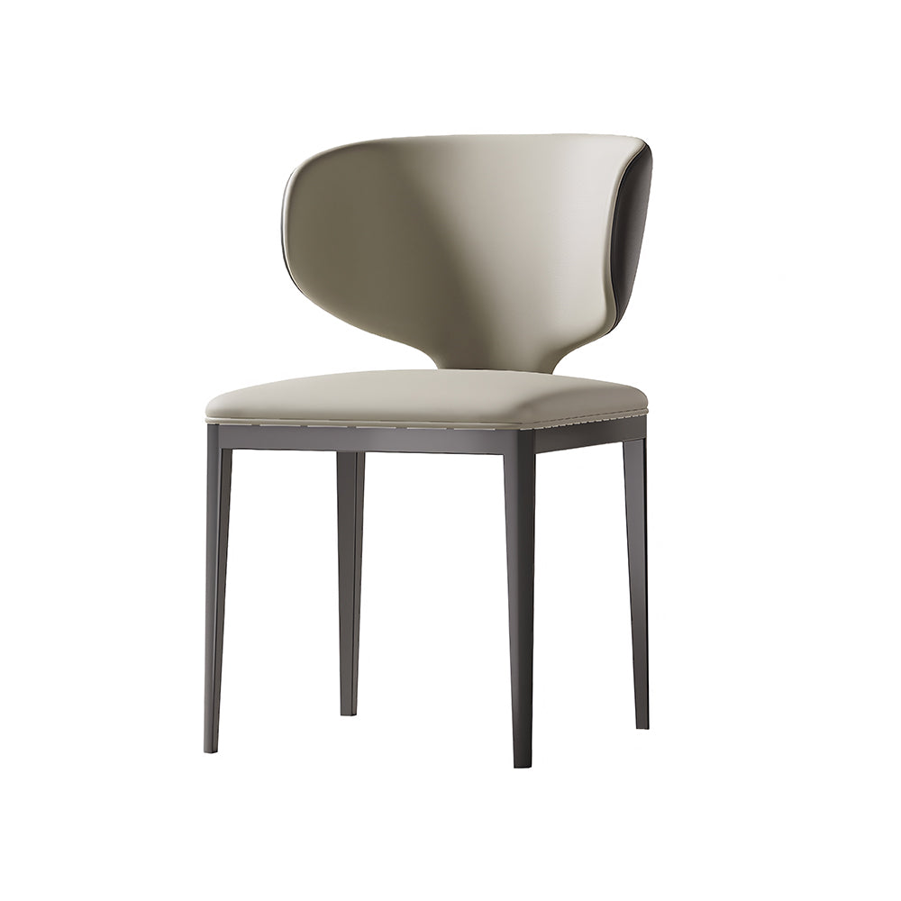 Modern Upholstered Dining Chair with Sculptural Curved Backrest 1 Piece