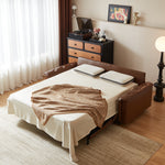 Load image into Gallery viewer, 81.1'' Modern Faux Leather Sofa Bed with Pull-Out Mattress Convertible Sleeper Sofa
