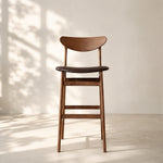 Load image into Gallery viewer, Modern Solid Wood Bar Stool with Upholstered Seat Minimalist Counter Chair 1 Piece
