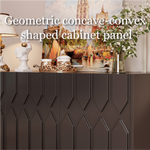 Load image into Gallery viewer, 55.1'' Modern Geometric Black Sideboard Cabinet with Decorative Doors and Spacious Storage
