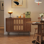 Load image into Gallery viewer, 47.2" Mid Century Arched Wood Sideboard With Drawers and Cabinet
