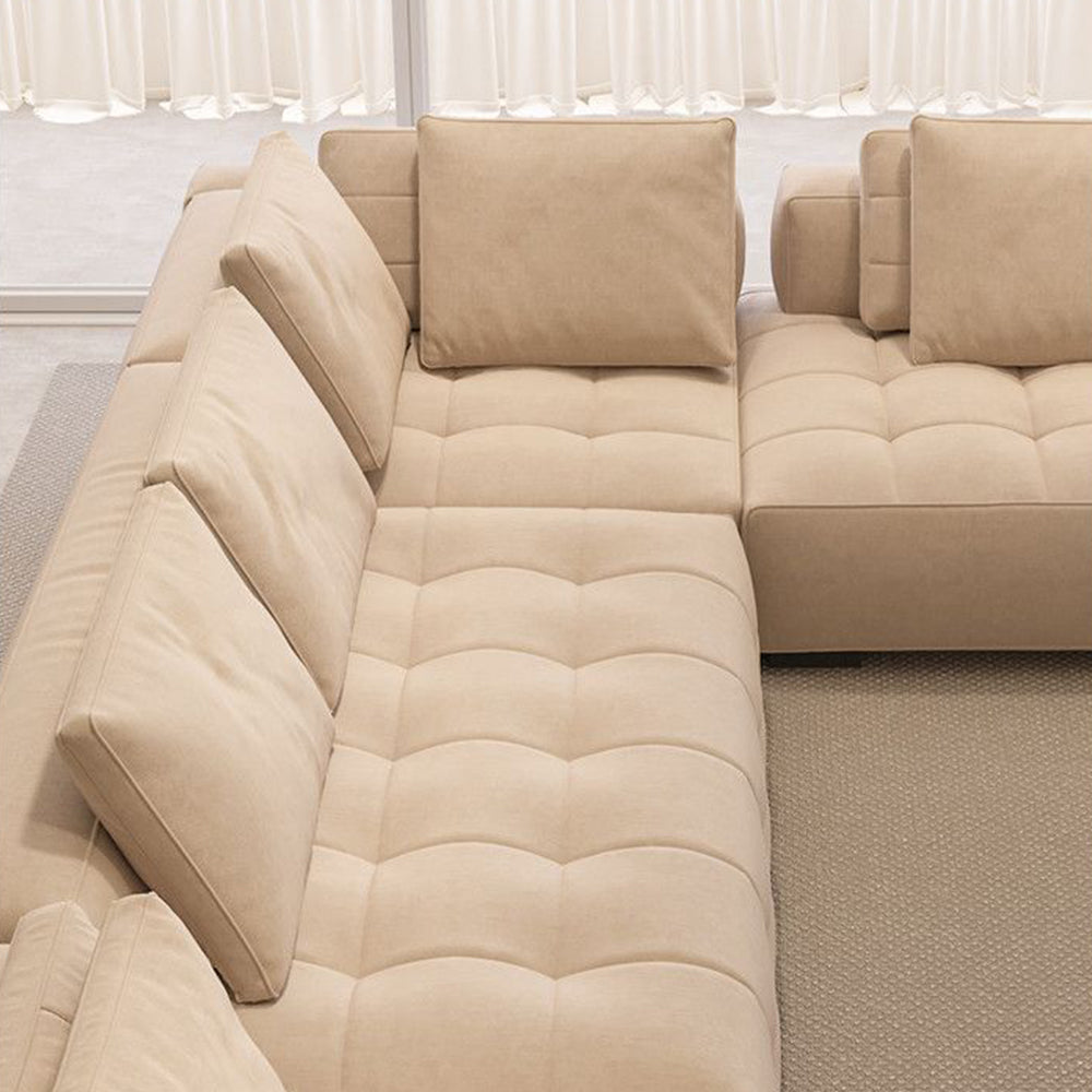 165.35" Modern Modular Sectional Sofa Deep Seat Tufted Fabric Couch Minimalist Lounge Sofa