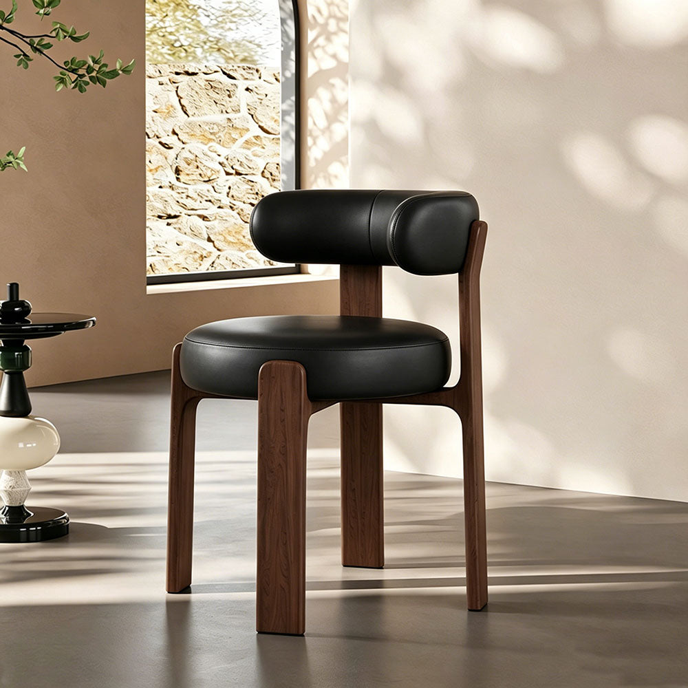Set of 2 Modern Sculptural Dining Chair Upholstered Seat Minimalist Accent Chair with Metal Frame