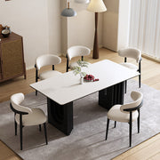 Modern Rectangular Dining Table with White Sintered Stone Top