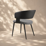 Load image into Gallery viewer, Layered Microfiber Texture Ergonomic Grey Residential Dining Room Chair 1 Piece
