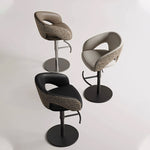 Load image into Gallery viewer, Modern Adjustable Swivel Bar Stool Faux Leather Seat Woven Back Counter Height Bar Chair with Metal Base 1 Piece
