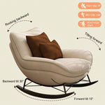 Load image into Gallery viewer, Modern Rocking Lounge Chair Upholstered Fabric Accent Chair with Curved Design and Metal Base
