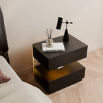 Load image into Gallery viewer, Contemporary Black Nightstand with Scratch-Resistant Leather &amp; Motion Sensor Lighting
