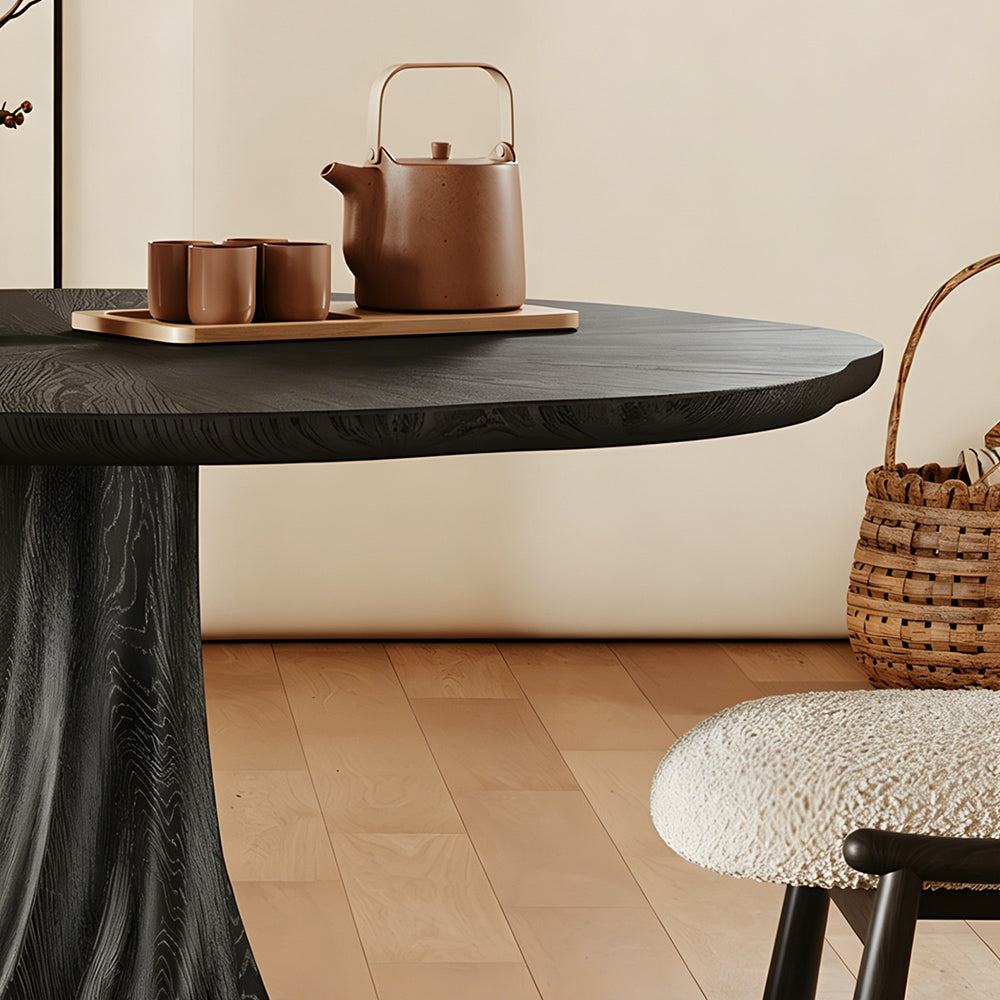 Contemporary Modern White Ash Solid Wood Surface Dinning Table