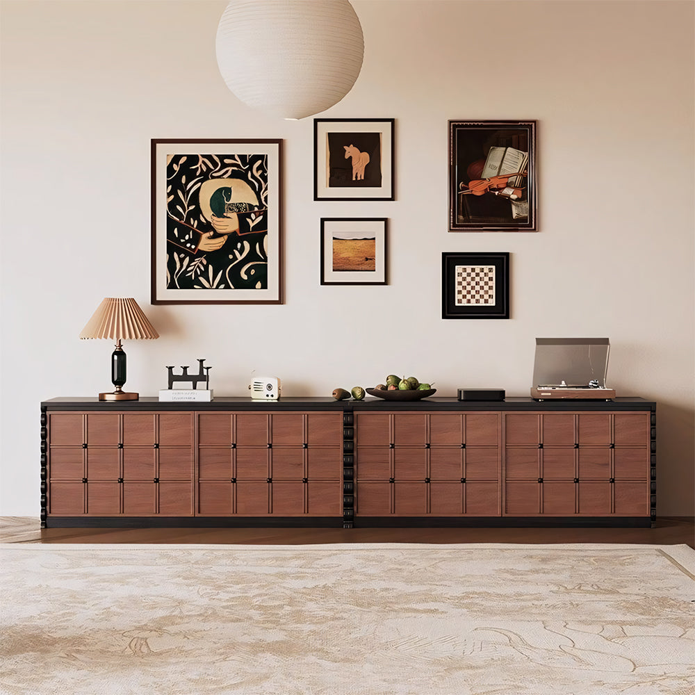 Modular Wooden TV Stand Set Optional Combination Media Console with Storage Cabinets