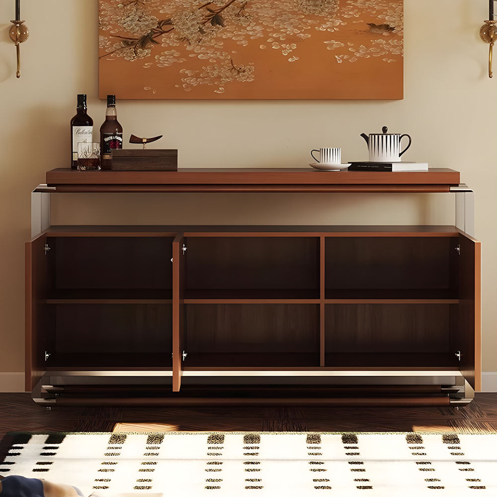 59'' Retro-Inspired Luxury Sideboard with Geometric Front Panels