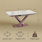 Load image into Gallery viewer, 59" to 70.8" Elegant Extendable Dining Table with Sculptural Cross-Base
