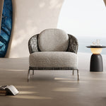Load image into Gallery viewer, Modern Artistic Lounge Chair with Curved Back and Pattern Upholstered Accent Design

