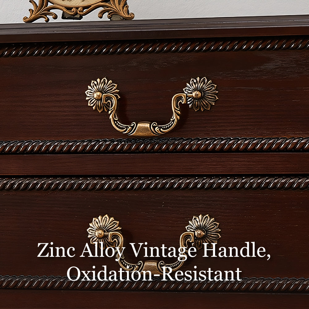 Solid Wood Classic Entryway Console Table with Drawers and Lower Shelf