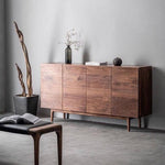 Load image into Gallery viewer, Modern Walnut-Tone Sideboard Minimalist Wooden Storage Cabinet

