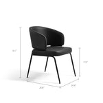 Load image into Gallery viewer, Modern Black Dining Chair with Curved Wraparound Back and Metal Legs 1 Piece
