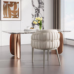 Load image into Gallery viewer, Set of 2 Modern Upholstered Dining Chair with Curved Backrest Cream Accent Chair Minimalist Dining Chair
