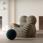 Load image into Gallery viewer, Modern Sculptural Striped Accent Chair Artistic Lounge Chair
