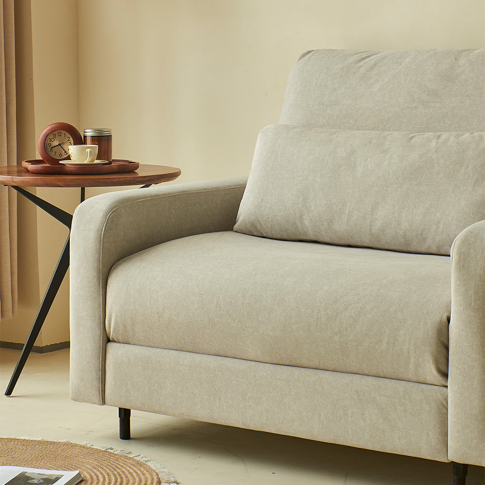 41.3'' Modern Single Sofa Bed with Mattress Fabric Pull Out Sleeper Chair Convertible Armchair with Metal Frame
