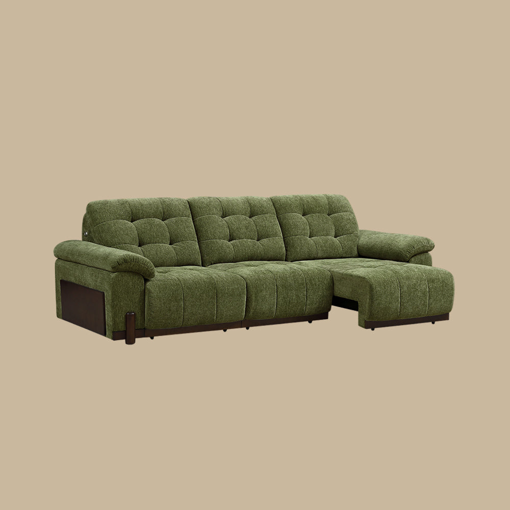 126.7'' Modern Power Reclining Fabric Sofa Remote Control Adjustable Deep Seat Lounge Couch
