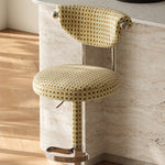 Load image into Gallery viewer, 1 Piece Modern Adjustable Bar Stool with Geometric Woven Velvet Upholstery and Stainless Steel Base
