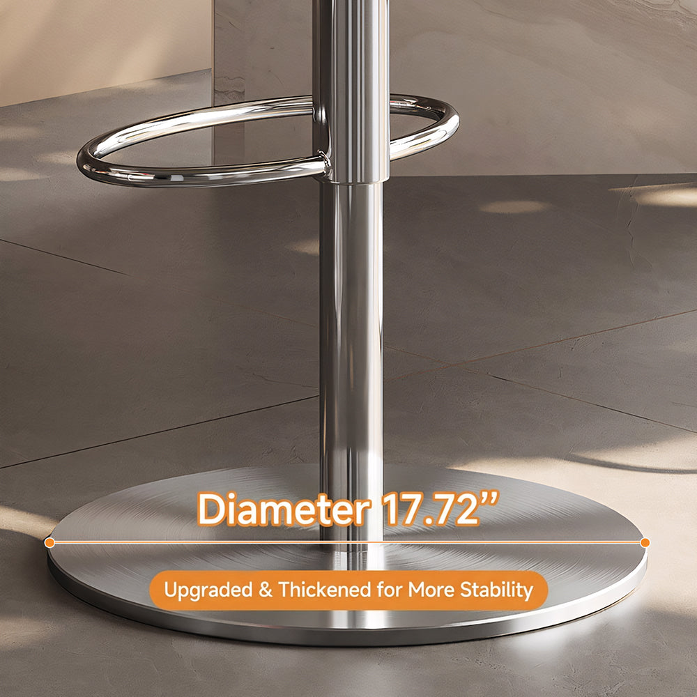 Modern Adjustable Swivel Bar Stool PU Leather Upholstered Counter Height Bar Chair with Stainless Steel Base 1 Piece