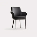 Load image into Gallery viewer, Modern Faux Leather Dining Chair with Curved Armrests and Metal Legs 1 Piece
