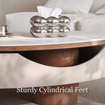Load image into Gallery viewer, 46.8'' Modern Lift-Top Coffee Table with Sintered Stone Top &amp; Wood Base Sculptural Curved Design with Hidden Storage
