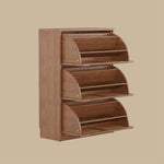 Load image into Gallery viewer, 31.4'' Modern Wooden Flip-Door Shoe Cabinet Slim Space-Saving Entryway Storage Organizer

