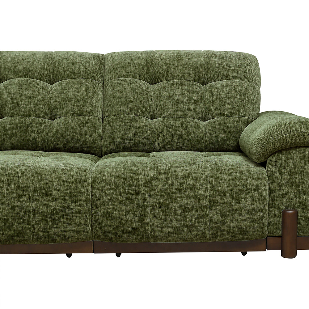 126.7'' Modern Power Reclining Fabric Sofa Remote Control Adjustable Deep Seat Lounge Couch