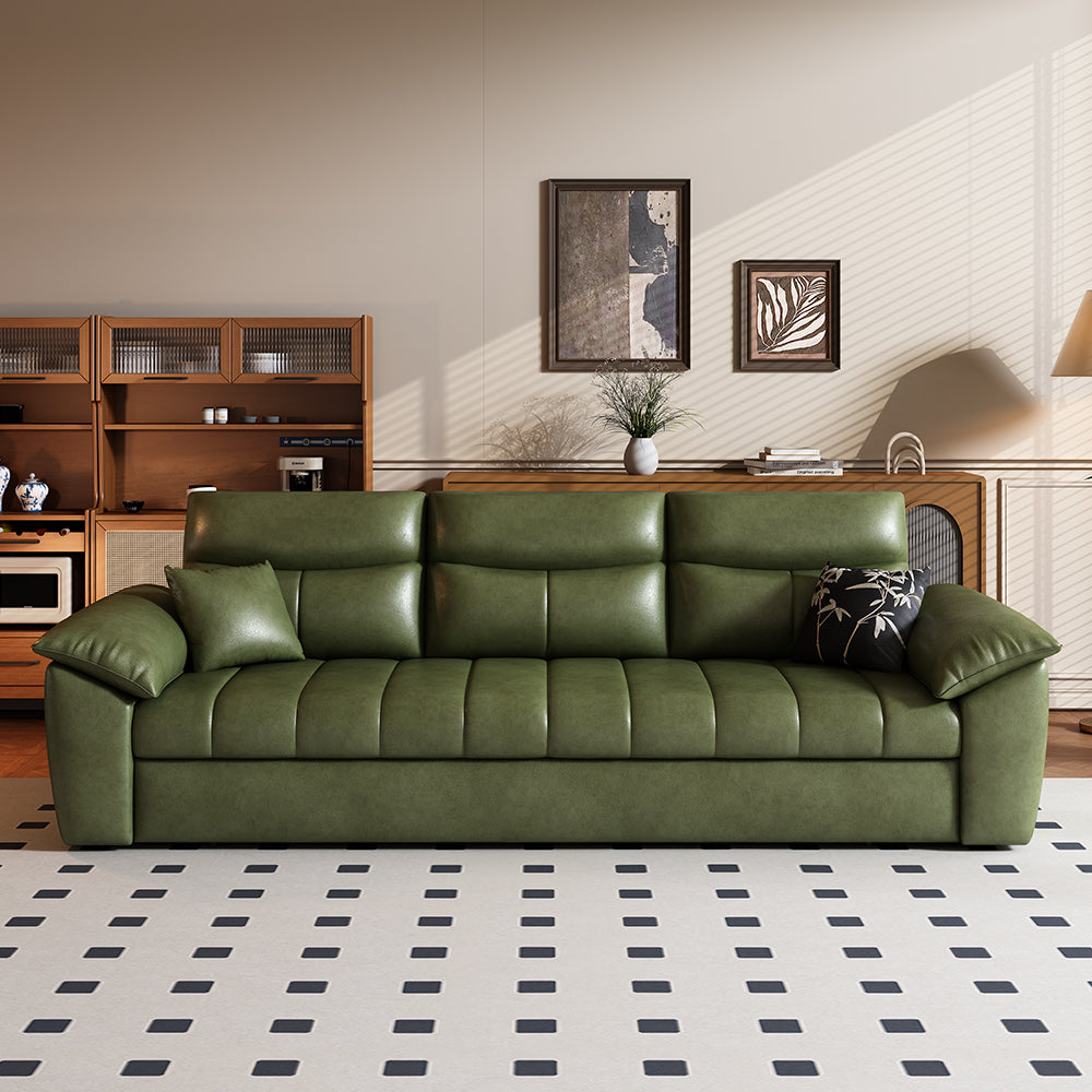 Living room arrangement with convertible sofa bed and decor