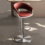 Load image into Gallery viewer, Modern Adjustable Swivel Bar Stool PU Leather Upholstered Counter Height Bar Chair with Stainless Steel Base 1 Piece
