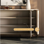 Load image into Gallery viewer, 54.6" Elegant Cream White Sideboard Buffet Cabinet with Adjustable Shelves

