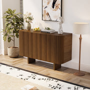 54.6'' Modern Fluted Wood Sideboard Cabinet with Mid-Century Legs