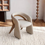 Load image into Gallery viewer, Modern Sculptural Accent Chair Upholstered Fabric with Solid Wood Frame Curved Artistic Design 1 Piece
