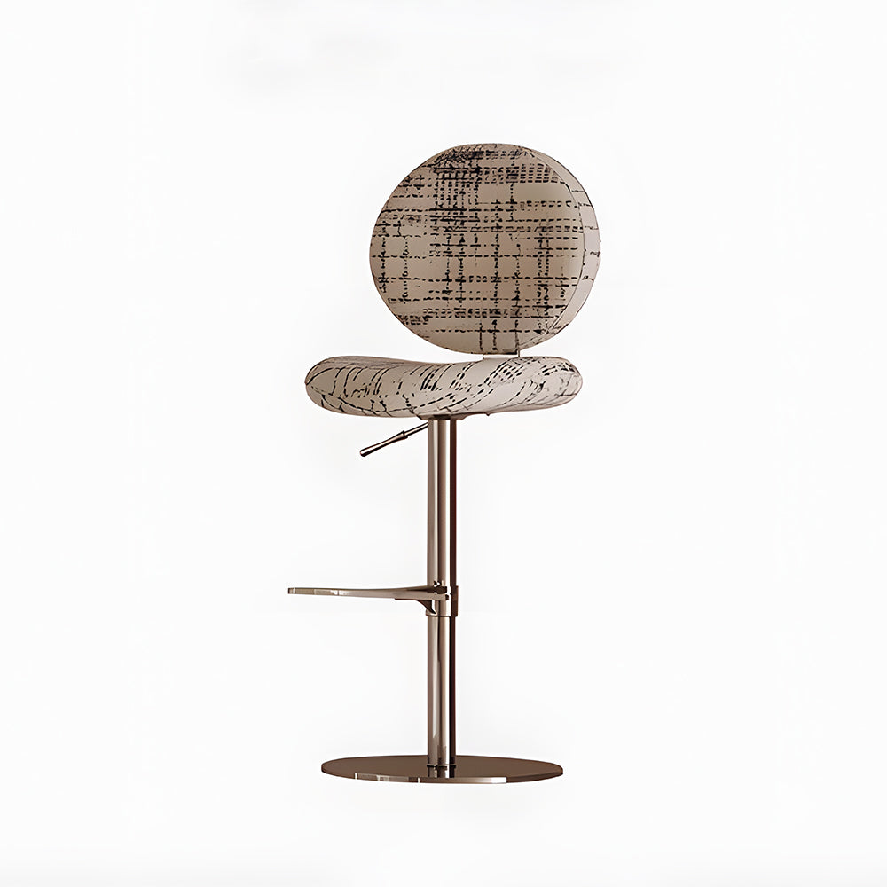 Modern Adjustable Swivel Bar Stool Green Polka Dot Upholstered Counter Chair 1 Piece