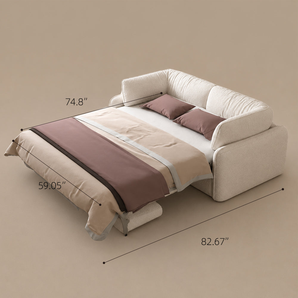 Convertible Sofa Bed with 3.9" Thick Mattress Space-saving Sleeper Sofa