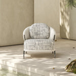 Load image into Gallery viewer, Modern Artistic Lounge Chair with Curved Back and Pattern Upholstered Accent Design
