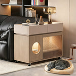 Load image into Gallery viewer, Modern Hidden Litter Box Cabinet Pet House End Table Storage Unit

