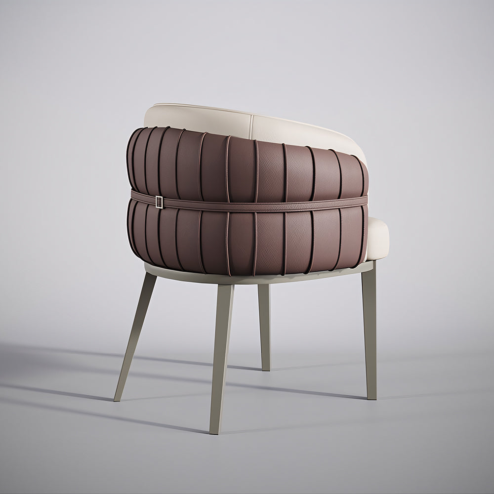 Set of 2 Modern Upholstered Dining Chair with Curved Backrest Cream Accent Chair Minimalist Dining Chair