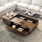 Load image into Gallery viewer, 51"/54.6" Lift Top Coffee Table with Storage Walnut Finish Adjustable Height
