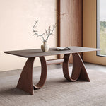 Load image into Gallery viewer, Contemporary Wooden Dining Table with Ceramic Top Modern Aesthetic

