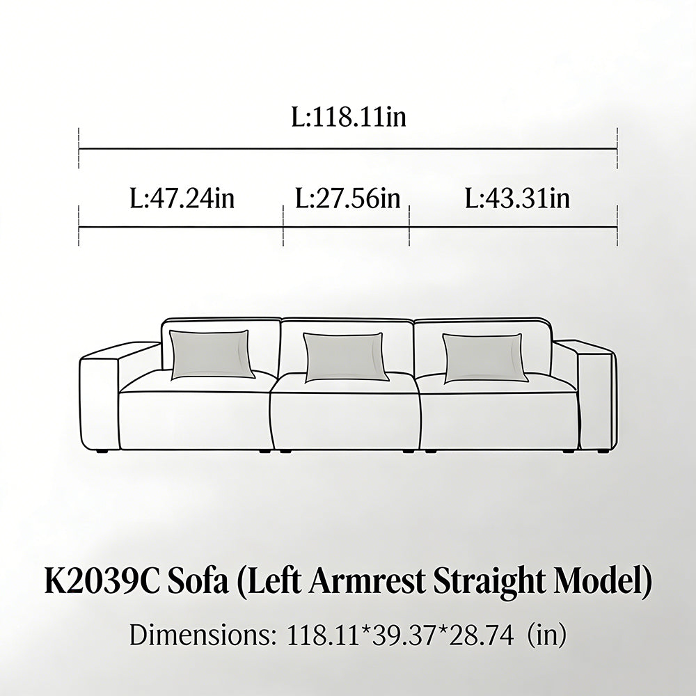 Modern Modular Washable Fabric Sectional Sofa