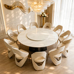 Load image into Gallery viewer, 1 PC Sculptural Curved Back Channel Stitch High End Dining Side Chair
