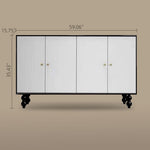 Load image into Gallery viewer, 59'' Vintage Hand-Painted Sideboard Artistic Retro Buffet Cabinet with Bold Geometric Patterns
