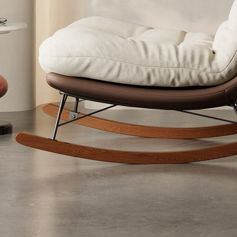 Modern Rocking Lounge Chair with Oversized Cushion Upholstered Accent Chair