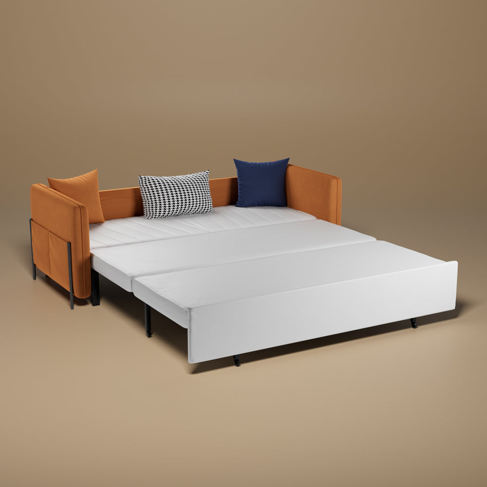 66.9"Convertible Sofa Bed Modern Minimalist Style with Side Pockets