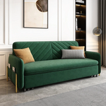 Load image into Gallery viewer, storage green sofa bed ideal for small apartments and multifunctional rooms
