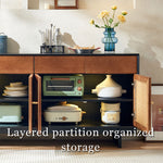 Load image into Gallery viewer, 63" Bohemian Style Rattan Door Credenza Sideboard With Storage
